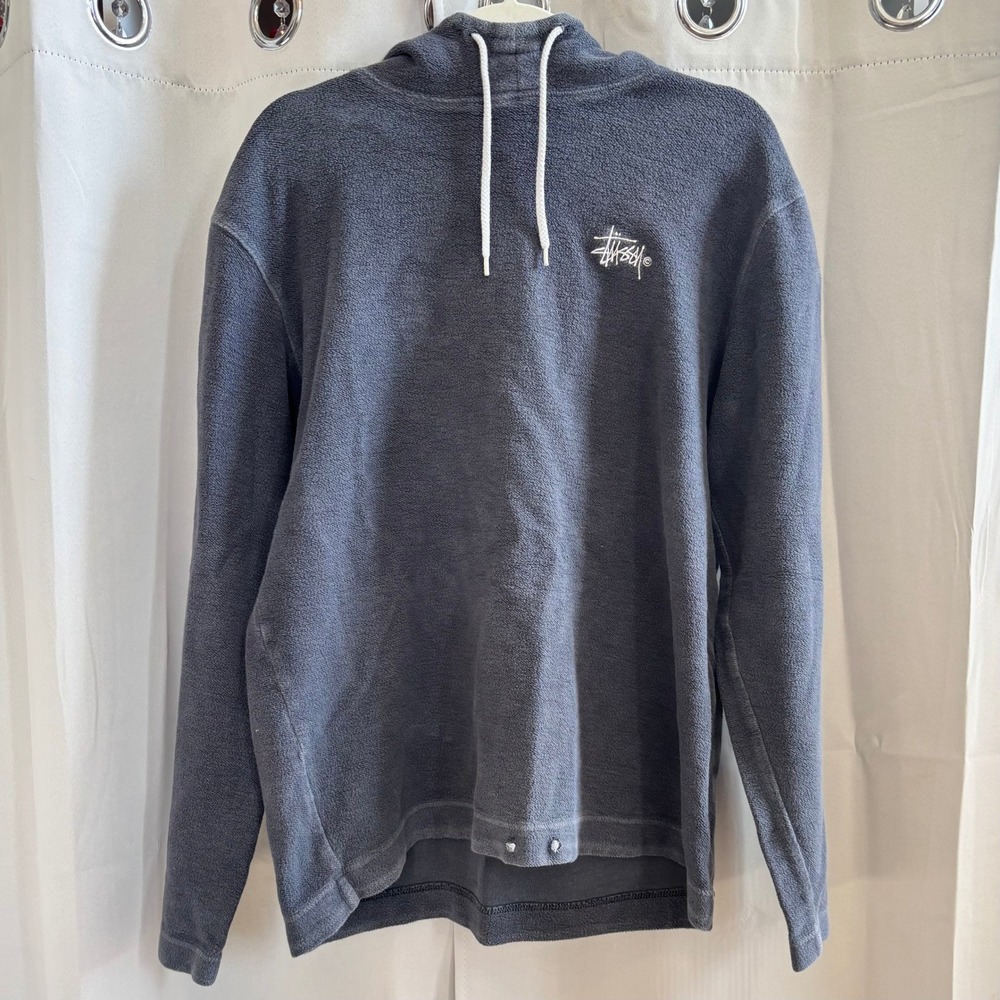 Stussy Mens Fleece Hoodie Oversized Medium Embroidered Streetwear Gorpcore 20406